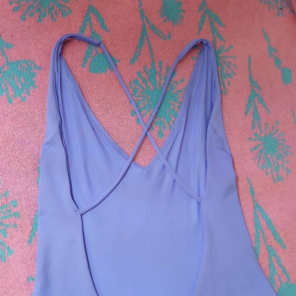 Left On Friday Lilac V-Neck One-Piece Swimsuit - Picture 6 of 8
